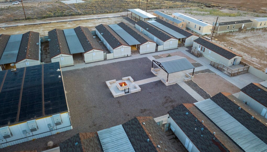 An overhead shot of the CHH Pecos lodge whole compound