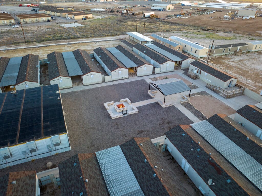 An overhead shot of the CHH Pecos lodge whole compound