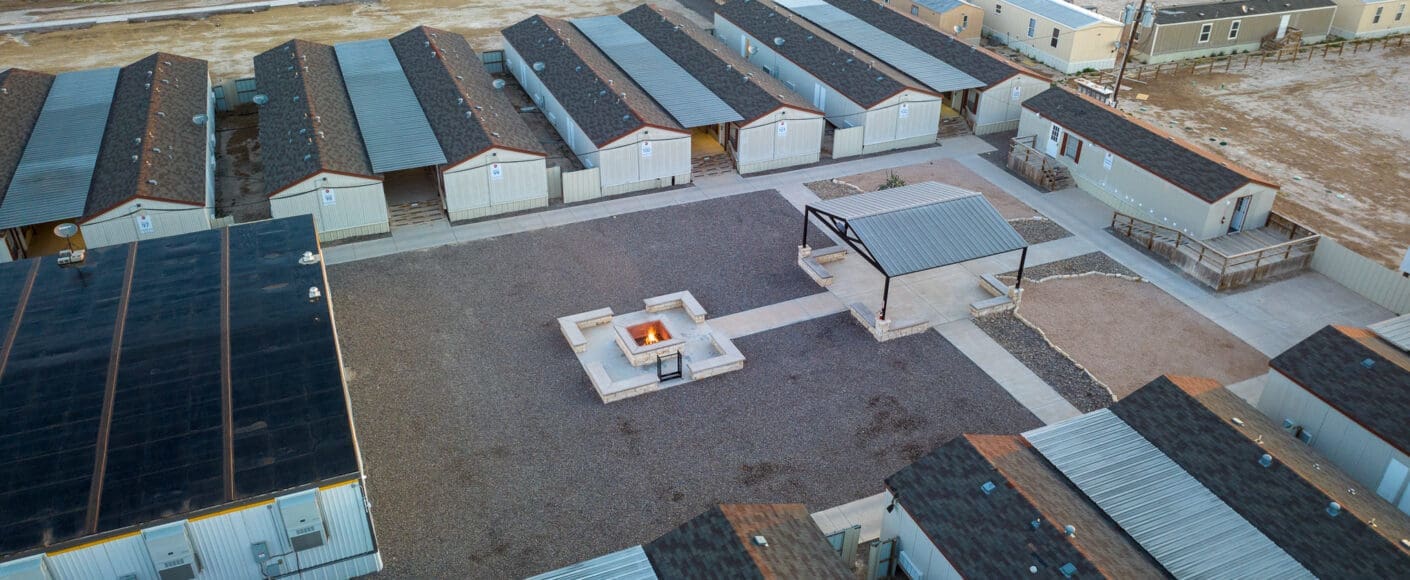 An overhead shot of the CHH Pecos lodge whole compound